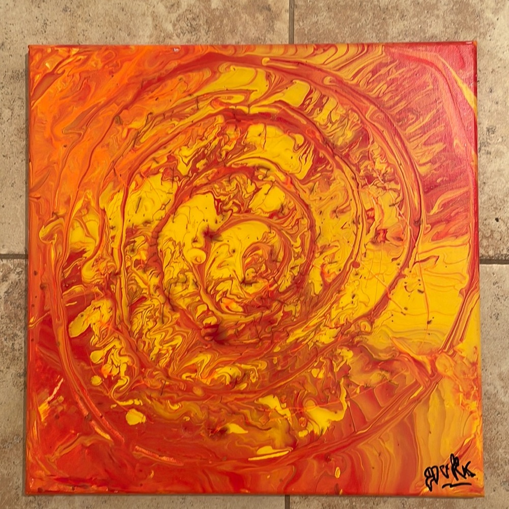 “Swirling Flame” pour painting